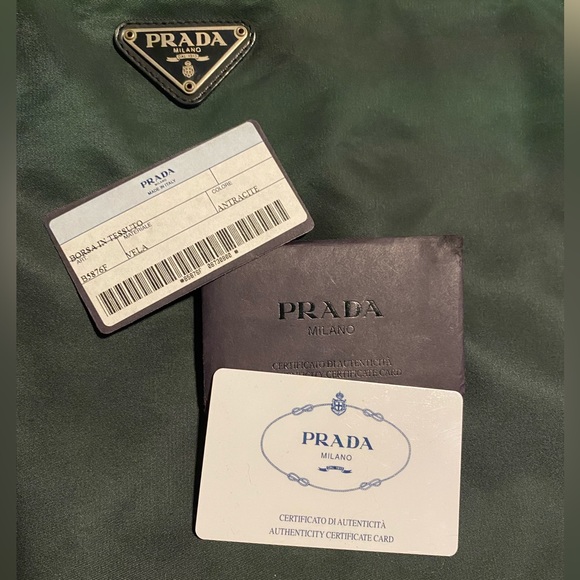 Prada Unisex Iridescent Green Tessuto / Nylon Tote - Picture 8 of 12